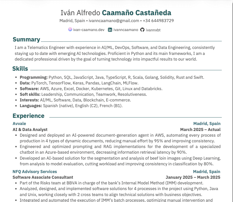 Currículum screenshot